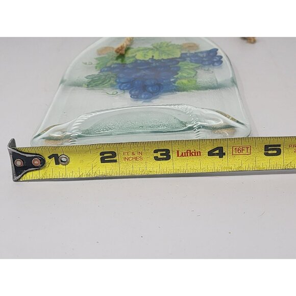 Decorative Glass Wall Hanging Bottle With Grape Design & Jute Rope - Picture 8 of 8